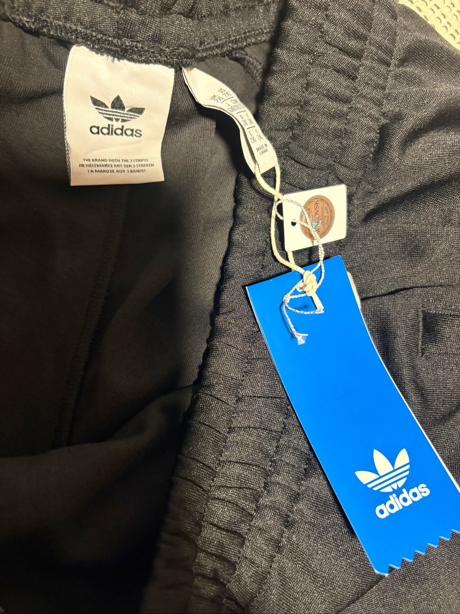 adidas originals x swarovski track pant 2xl black green crystal rhinestone joggers – photo 9